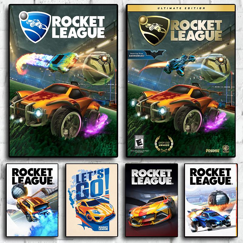 Rocket League Game Poster Neon Video Game Canvas Painting Wall Art Picture for Modern Boy Room Living Room Home Decor Cuadros