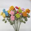 Gehäkelter Blumenstrauß Kreative Strickblume Heim Frühlingsdeko Gestrickter Strauß für Muttertagsgeschenk Künstliche Blumen