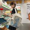 Schoolbag Japanese Cute Girl Transparent Pain Bag Large Food Backpack Casual Versatile Tote Bag Student Make-up Handbag