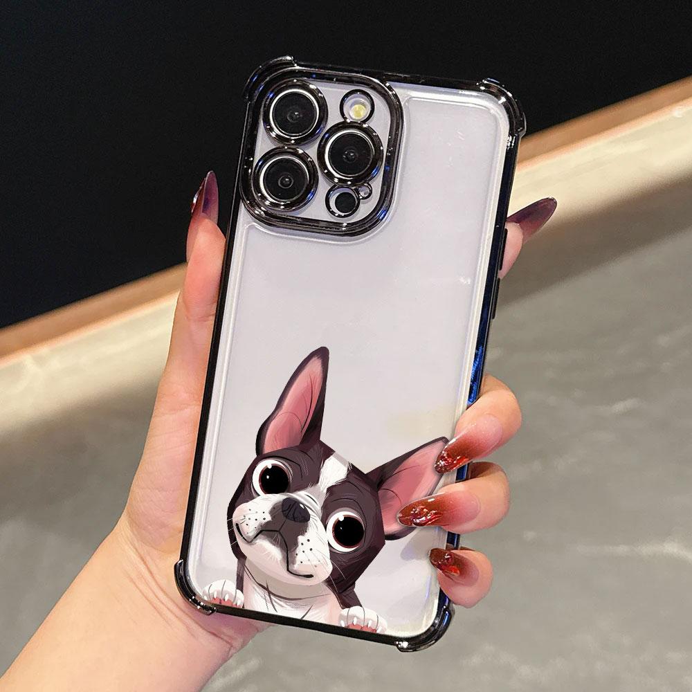Boston Terrier Pug Dog French Bulldog Funda For iPhone 17 Pro 16 15 14 13 12 11 Pro Max Case 17 Plus 17E 16E 17Air Phone Cover