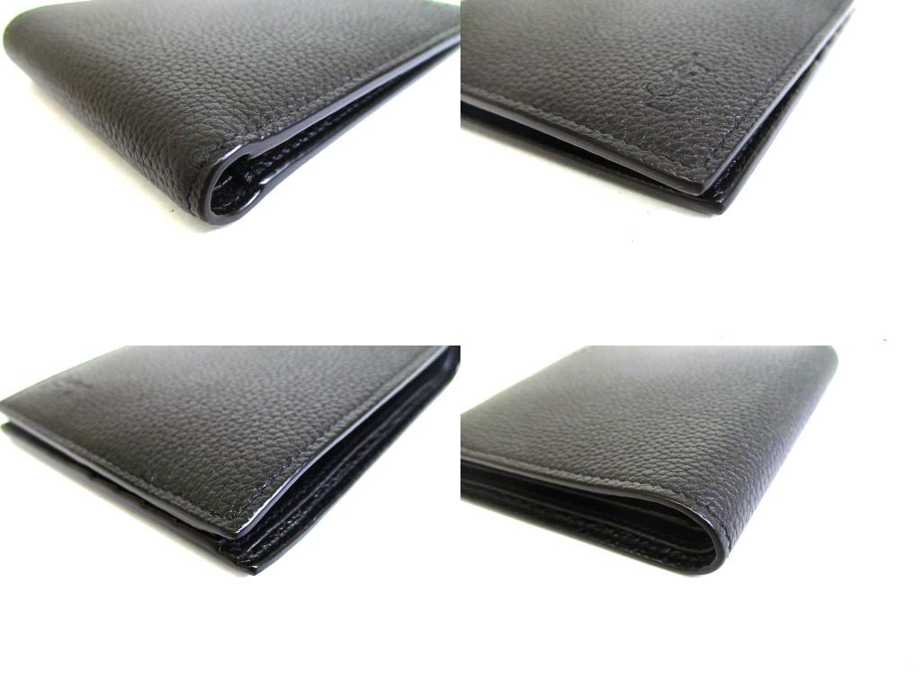 Authentic Saint Laurent YSL Cassandra Shadow Black Leather Bifole Bill Wallet #b253  Open Box