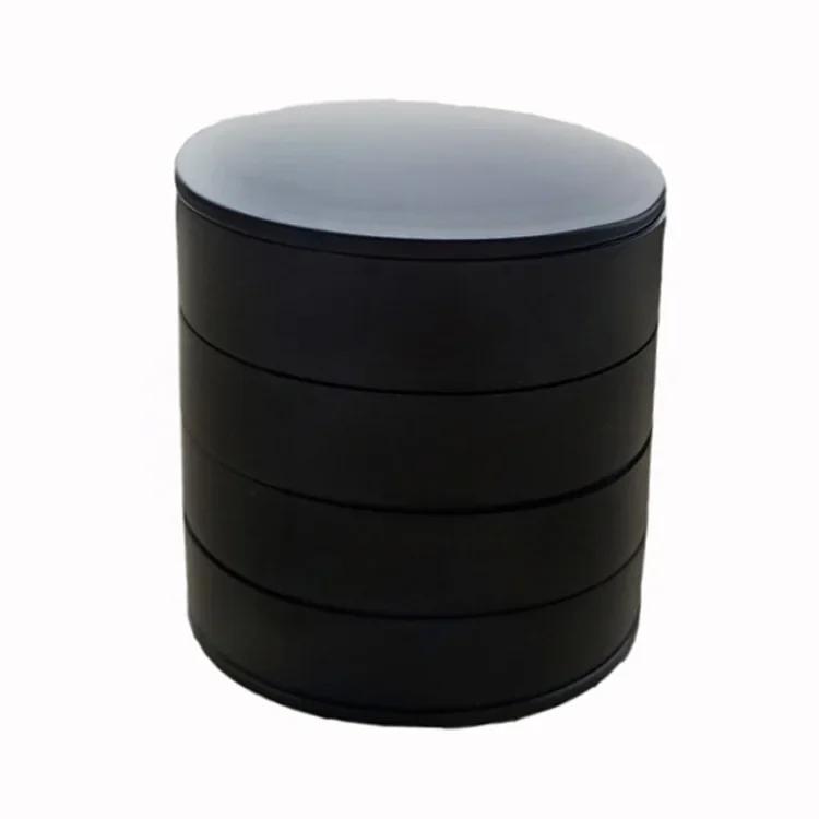 Women's Jewellery Holder, 4-Layer Rotating Design with Lid, Desktop Storage Box for Rings, Bracelets, Earrings and Necklaces