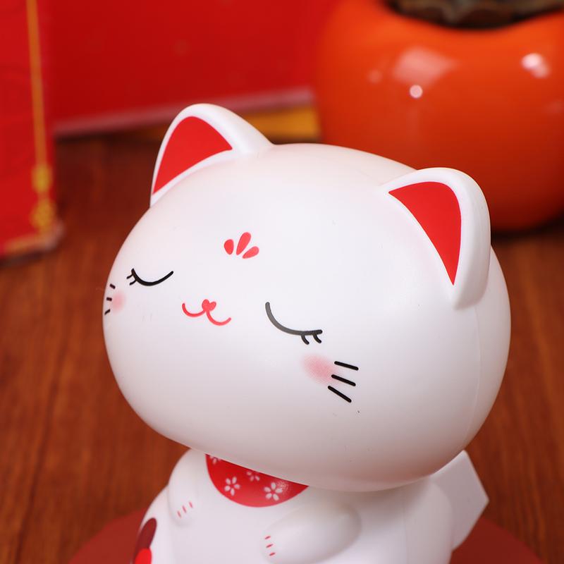 Cute Solar Power Waving Cat Waving Shaking Head Cat Home Decor Waving Cat Decor Car Ornament Doll Figurine Car Decorations