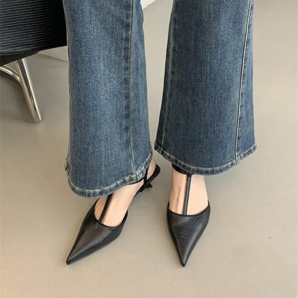 2025 spring and autumn new pointed high heels women's fashion versatile sandals thin heel bag head women's shoes