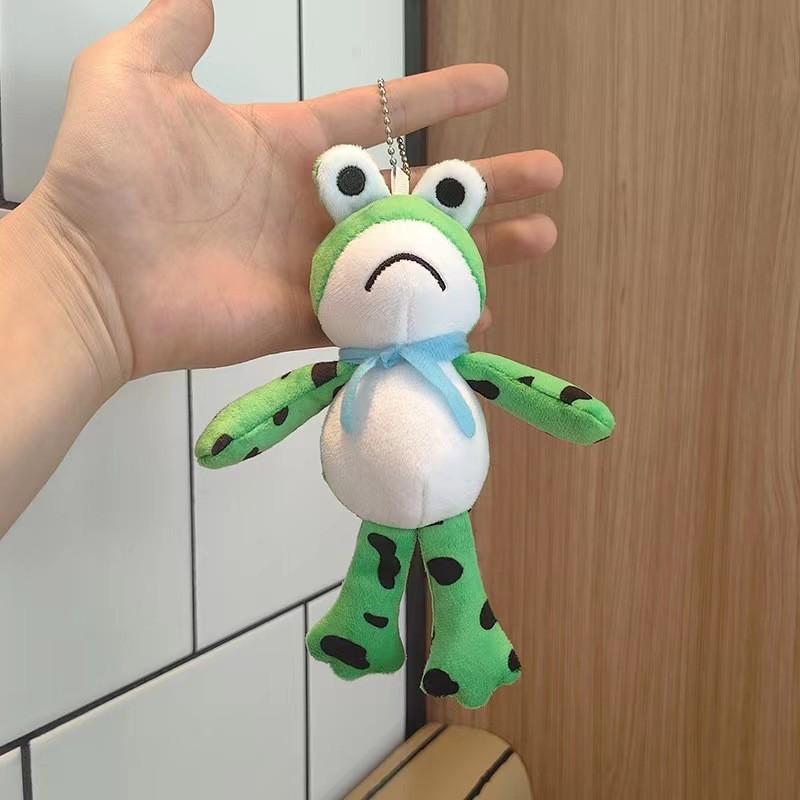 Adorable Plush Frog Keychain Super Soft Long Legged Stuffed Animal Toy 15cm
