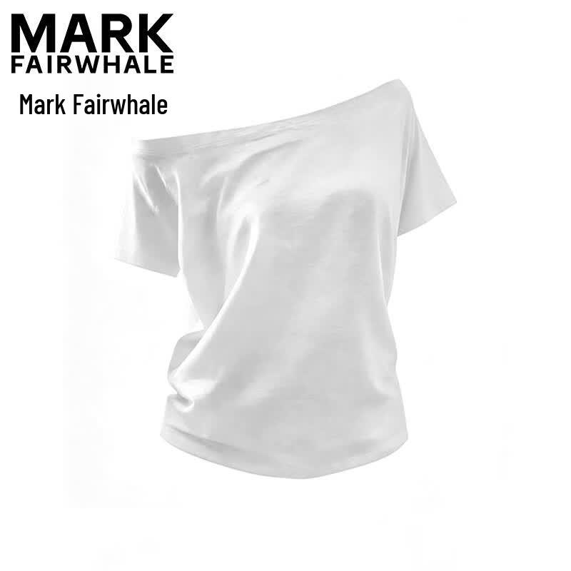 MARK FAIRWHALE Women s Off-Shoulder Short Sleeve T-Shirt M