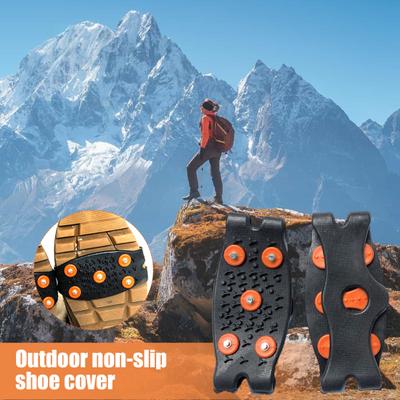 1 paio di ramponi da ghiaccio a 5 borchie, ramponi da neve sopra le scarpe, ramponi antiscivolo, copriscarpe da sci per scarpe da trekking
