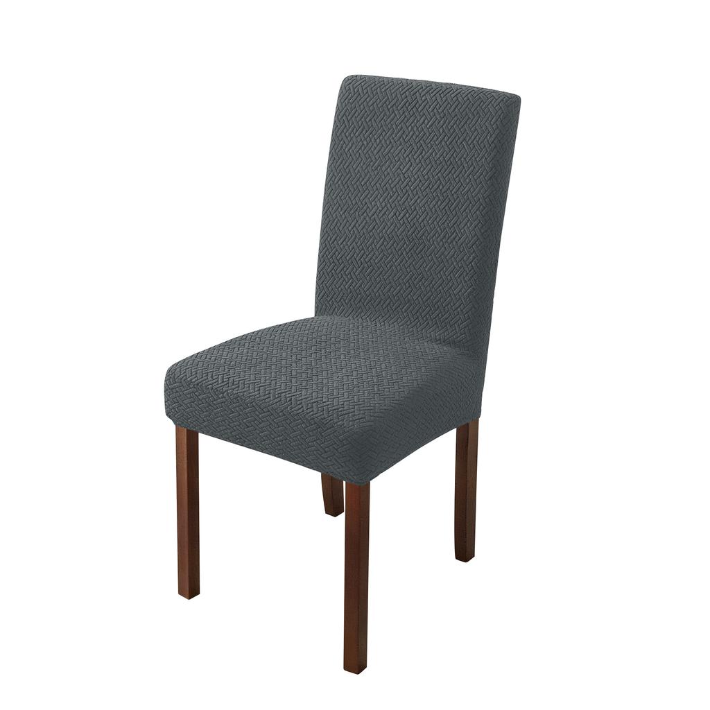 1PC Jacquard Dining Chair Cover Elastic Dustproof Chairs Cover New Solid Color Non-slip Chair Protector for Home Banquet Hotel