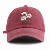 Pc Flower Print Washed Baseball Cap for AdultsMinimalist Retro Style Casual Soft Adjustable Dad HatPerfect As Gift
