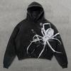 Y2K Retro Punk Solid Color 3D Printed Hoodie Streetwear Unisex Oversized Zip-Up Sweatshirt Teens