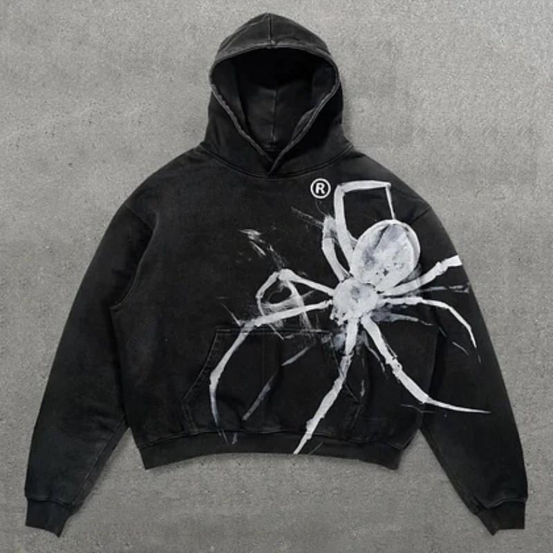 Y2K Retro Punk Solid Color 3D Printed Hoodie Streetwear Unisex Oversized Zip-Up Sweatshirt Teens