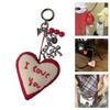 Colorful Wool Felt 'I Love You' Heart Keyring Soft Felt Heart Pendant Keychain Accessory I Love You Handmade Bag Pendant