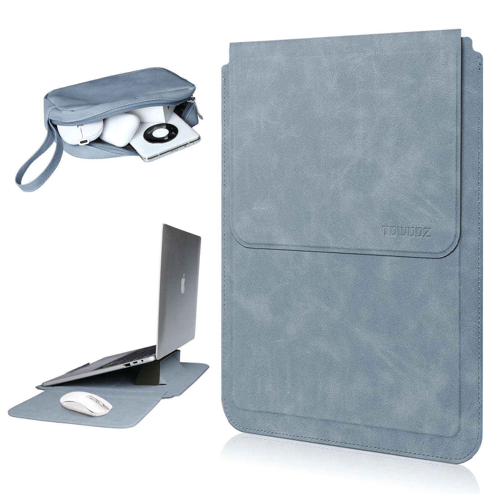 

і чохол для MacBook Air з підставкою та мишею Тонка ПУ шкіра з кишенею для живлення для MacBook Air дюймів та MacBook Pro Ідеально для або бізнесу