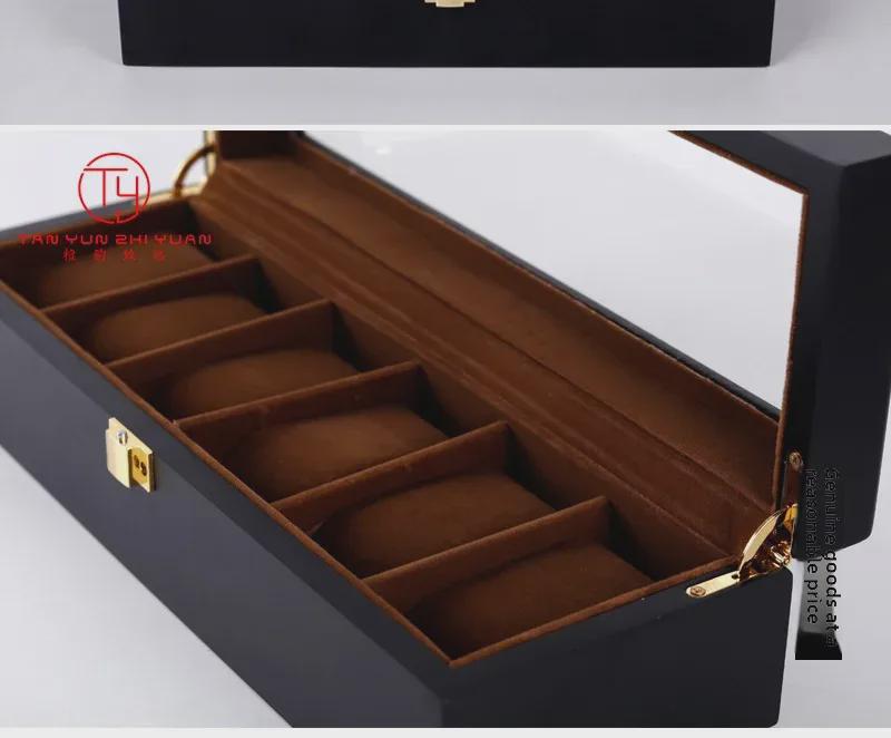 Tanyun Zhiyuan Black Matte 6102 High-End Wooden Watch Storage Box