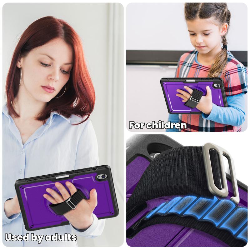Stand Case For Samsung Tab S11 S10 FE A11 A9 Plus and iPad Pro 10/11/12th Mini Air Tablet Case Sleeve Thick Heavy Duty Shockproof Hand Band Hard