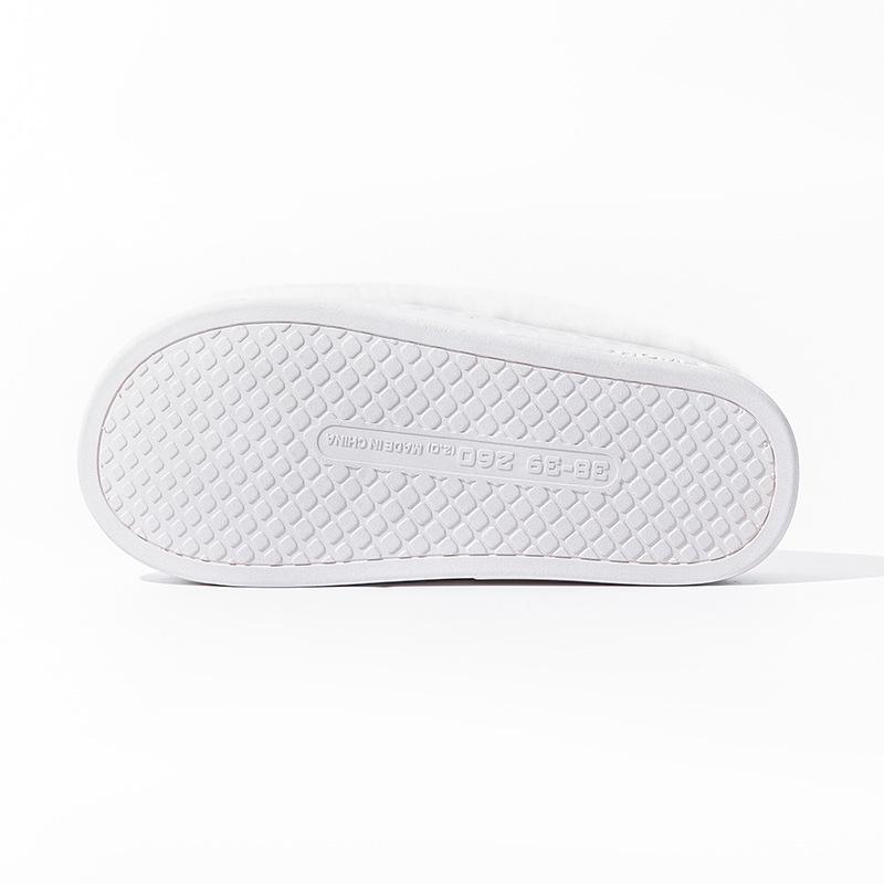 Autumn and winter cotton slippers plush simple couple home indoor plush warm wear-resistant shoes