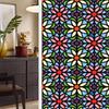Colorful Retro Floral & Bird Static Cling Window Film - No Glue, Removable