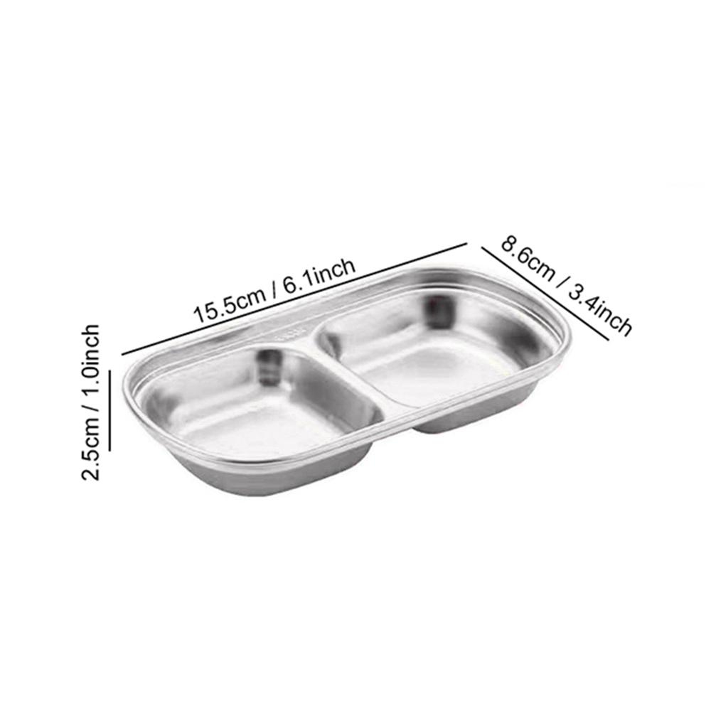 Stainless Steel Camping Seasoning Plate Tray Sauce Dish Spice Plates Pepper Roast Meat Sauce Dishes Bowl BBQ Tableware