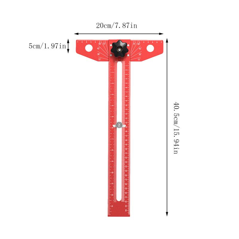 Woodworking Ruler Aluminum Alloy Sliding T-angle Square T-Angle Square For Construction Drafting Painting Sewing Hardware