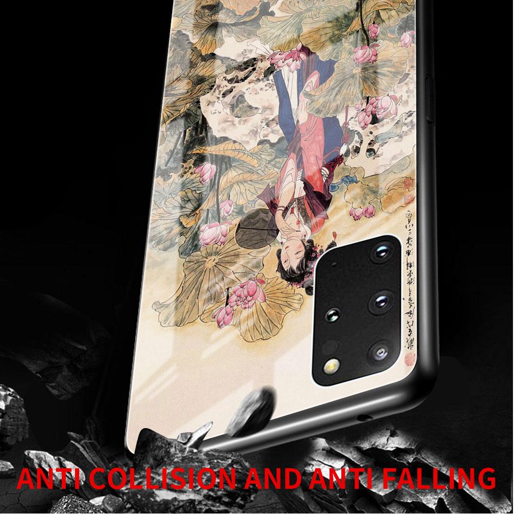 Glass Case For Samsung Galaxy S22 S20 FE S21 5G S10 S9 Plus Note 10 20 Lite Tempered Phone Cover Tiger Crane ART