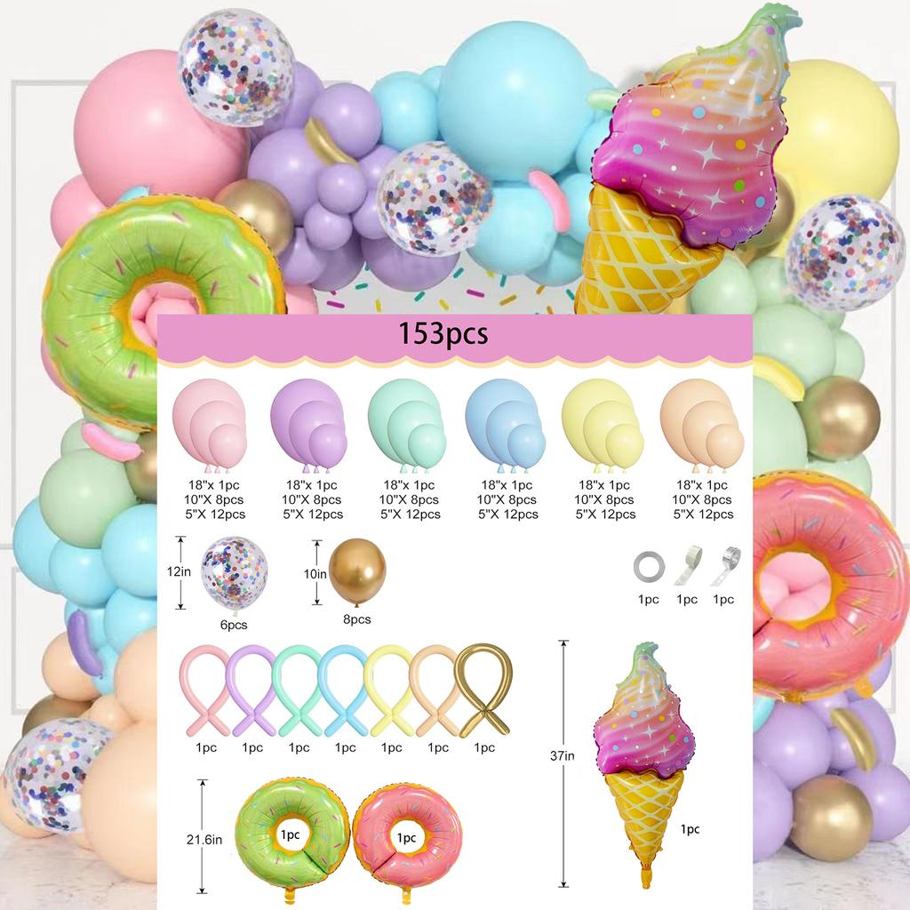 Donut Birthday Party Decorations Including Donut Balloon Garlands Banners in Pink Blue Perfect for Sweet Birthday Party Decor