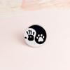 Creative Personalized Black And White Brooch With Dog Paw Print For Fashion Lovers