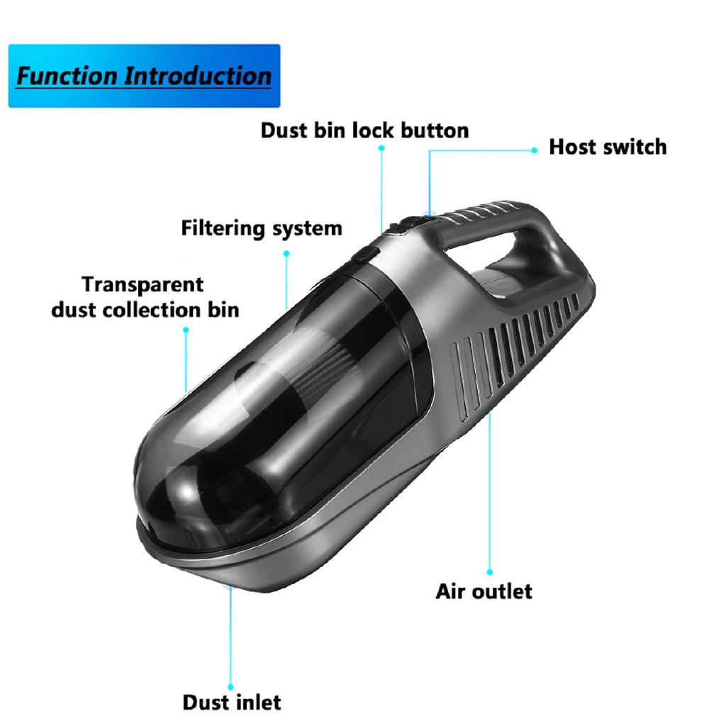 220V 120W Auto Cordless Handheld Vacuum Cleaner Sweeper Lightweight Portable Wet/Dry Car Vaccum Cleaner Home Cleaning