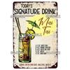 SQDGLZDrink Specials Metal Sign Vintage Plaque Plate Wall Decor For Pub Bar Cocktail Recipes Tin Sign Whiskey Menu Poster