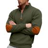 Autumn/Winter Men's Oversized Fashion Contrast-Colour Patchwork Half-Zip Fleece-Lined Oversized Stand-Up Collar Sweatshirt