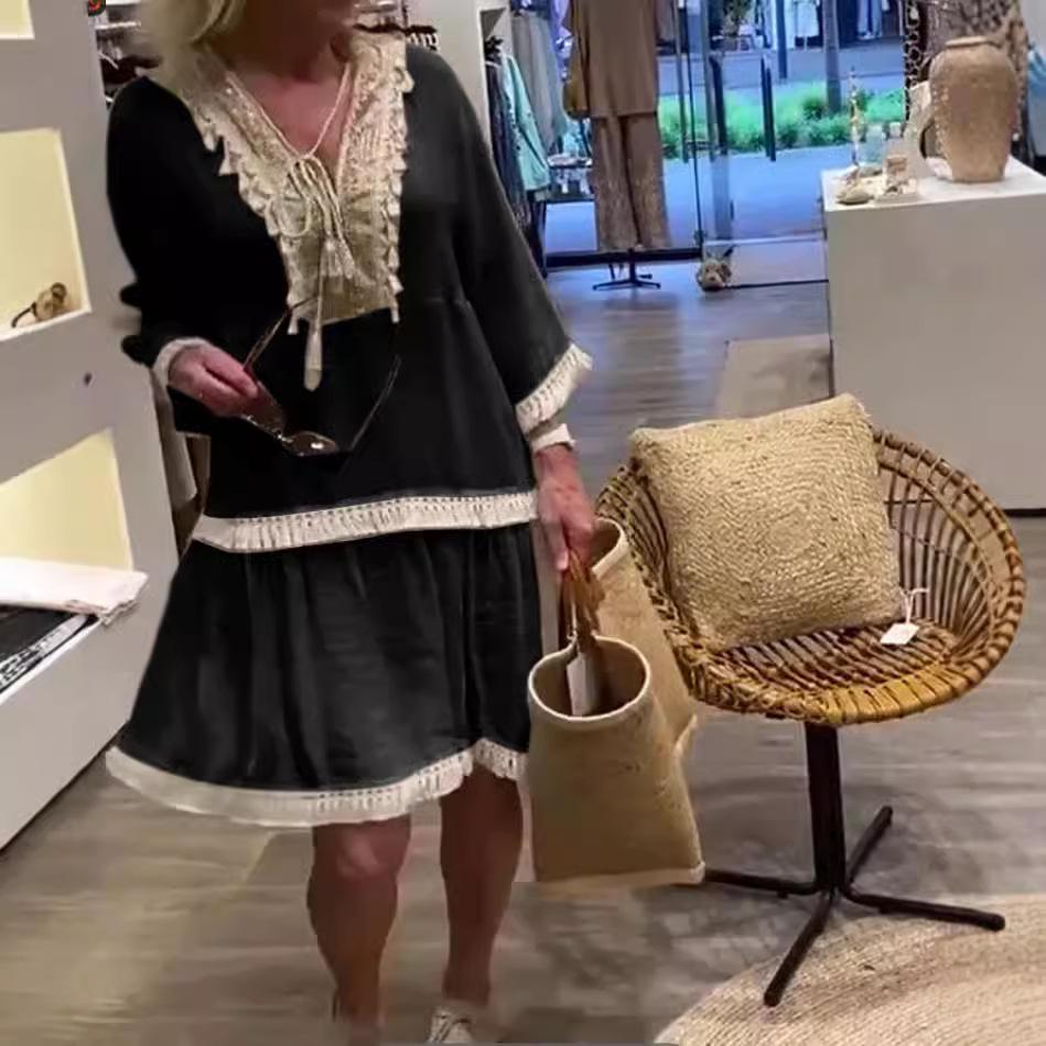 

2024 Women s French Lace V-Neck Dress, Autumn Style M