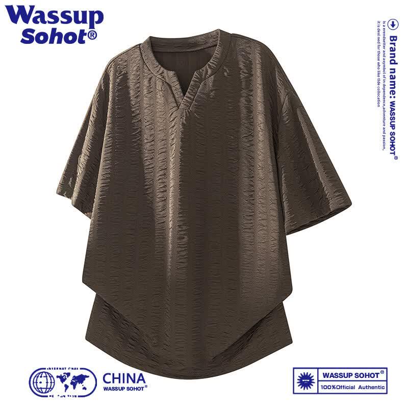 Wassup Sohot Men s V-Neck Casual Short Sleeve T-Shirt L