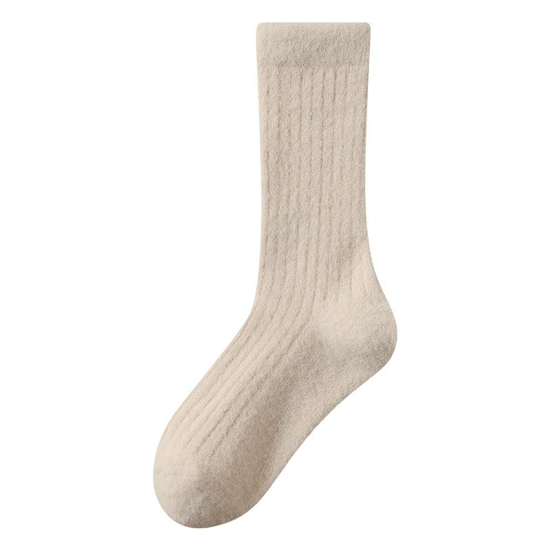 Women's Autumn and Winter Fleece and Thickened Warm Fleece Postpartum Socks, Simple and Versatile Sleep Socks, Pile Socks
