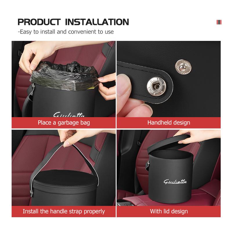 Pro Alfa Romeo Pro Alfa Romeo Kožený Autokoš Přenosný Odpadkový Koš Box na Odpadky Organizér Příslušenství 159 Giulietta 156 147 G