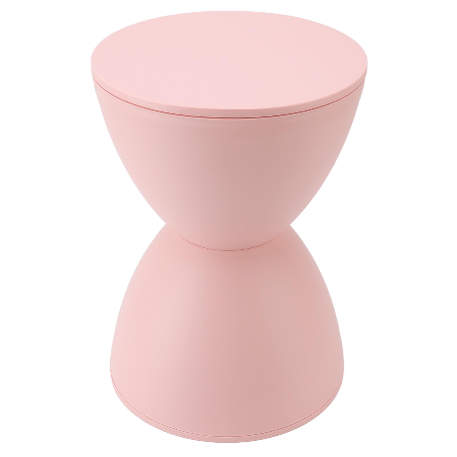 

Hourglass Shaped Stool Plastic Modern Simple Nordic Style Household Round Stool for Bathroom Fitting Room pink