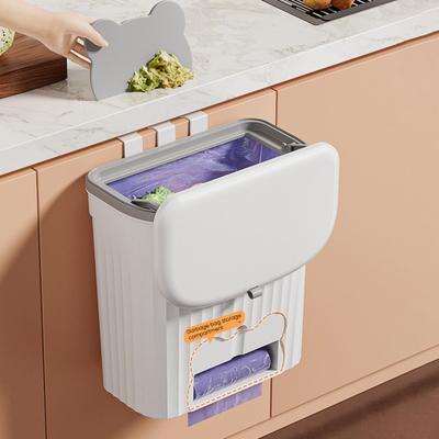 Wandgemonteerde afvalbak met deksel Grote capaciteit Eenvoudig te installeren Kastdeur Afvalbak Voedselafvalhouder
