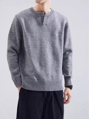 Herbst/Winter 2025 Herren Pullover in Unifarbe mit Rundhalsausschnitt - Weich, Jugendlich, Vielseitige Strickware