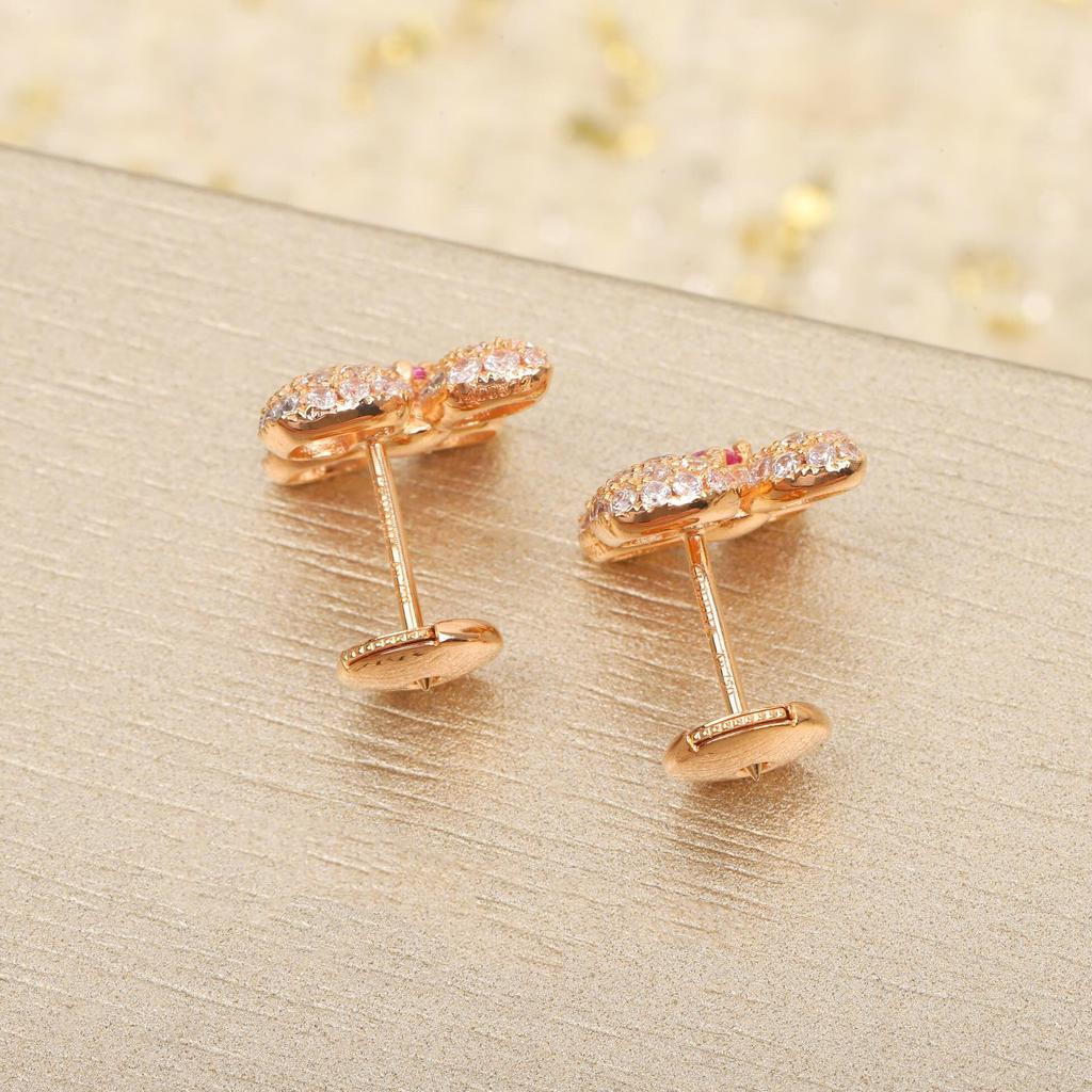 New Hot Brand Vintage Earrings Gifts For Anniversary Luxury Jewelry Earrings For Women Flower Wedding Engagement Ear Stud