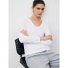 Sishan Wen Yizhen/100 Pieces Mercerized Cotton Basic Simple Solid Base Deep Round Neck Long Sleeves Shirt Women