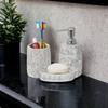 Ceramic Bathroom Accessories Set of 3 | Modern Luxury Bath Set with 300ml Soap Dispenser, Toothbrush Holder & Soap Dish | Bathroom Decor Items
