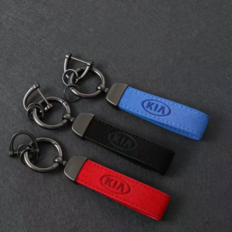 RYQB9 Automobile Interior Supplies Leather Metal Car Key Chain For Kia Ceed Rio Sportage Picanto K5 K9 Souranto Parts