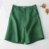 Women's Summer High-Waisted Casual Wide-Leg Pants Solid Color Straight-Leg Cropped Pants