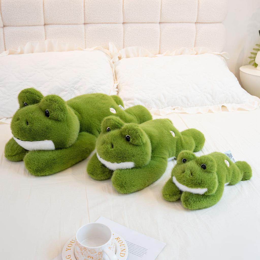 Hot Simulation Giant Frog Plush Toy Stuffed Animals Plushies Green Lying Frogs Throw Pillow Cushion Home Deco for Kids Gift