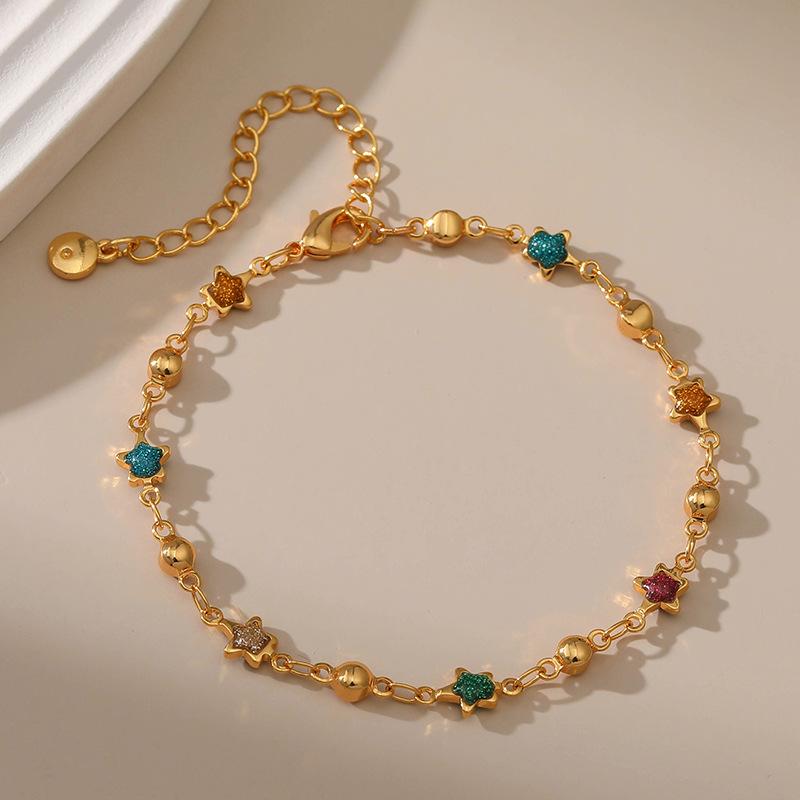 Stainless Steel Y2K Colorful Zircon Crystal Bracelet for Women Luxury Elegent 18K Gold Color Chain Dazzling Handmade Jewelry Acc