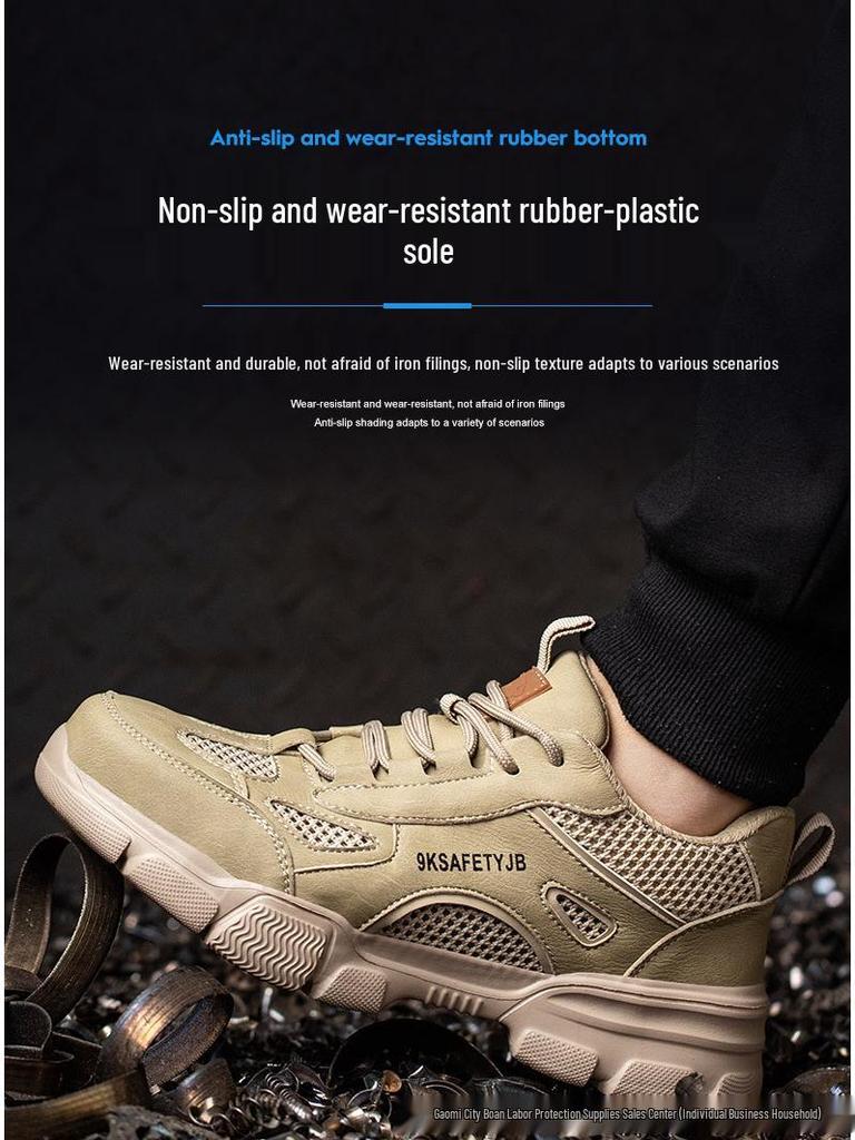 Breathable Fly-Knit Steel Toe Safety Shoes - Durable, Anti-Slip, and Comfortable for Long Hours