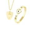 Couple Stainless Steel Bracelet Love Heart Lock Bracelets Bangles Key Pendant Necklace for Women Men Lover Jewelry Set Gift