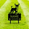 Individueller Chihuahua Hund Metall Gartenstecker Personalisierter Haustier-Gedenkstein Grabstein Schild Erinnerungsgeschenk
