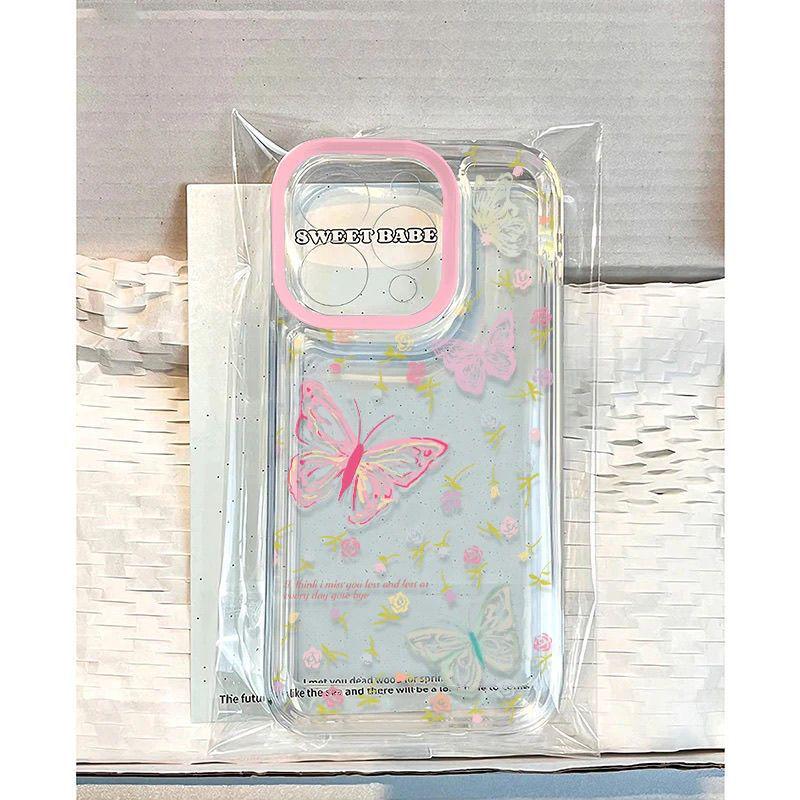 

Early Spring Butterfly Transparent Drop-Proof Cute Phone Case for Apple iPhone 13, 14 Pro Max, 15, 17 Pro iPhone 13 Mini