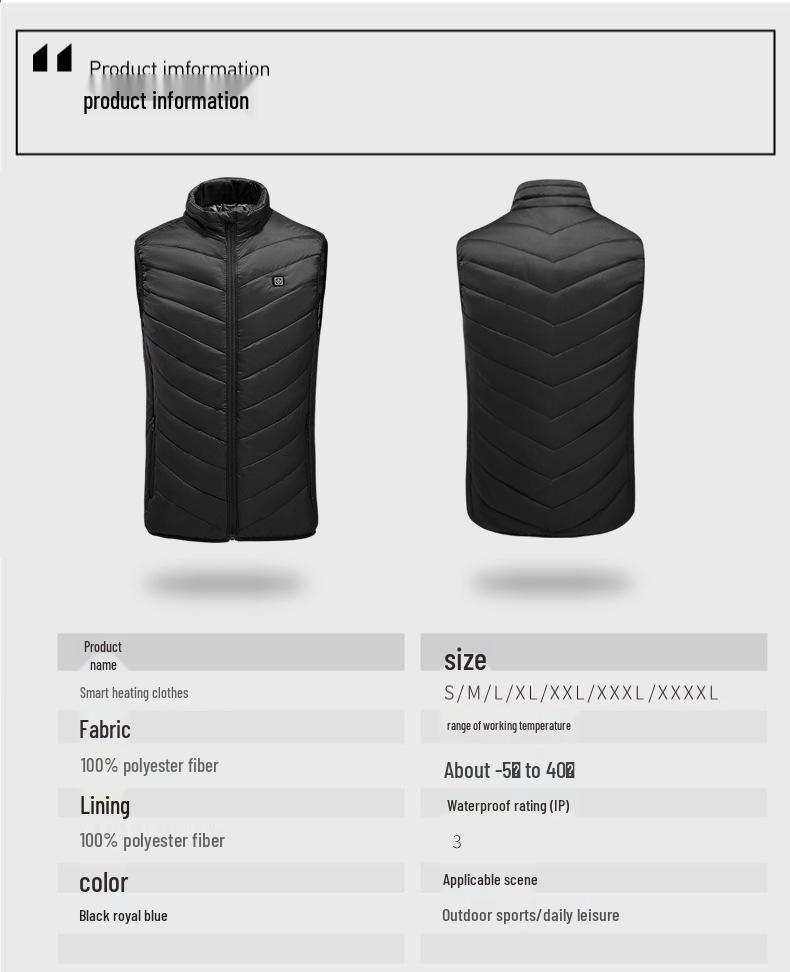 Graphene Heated Vest: Rechargeable, Unisex, Padded Electric Outerwear