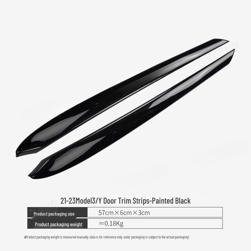 Carbon Fiber Door Trim for Tesla Model 3/Y Refresh Gloss Black