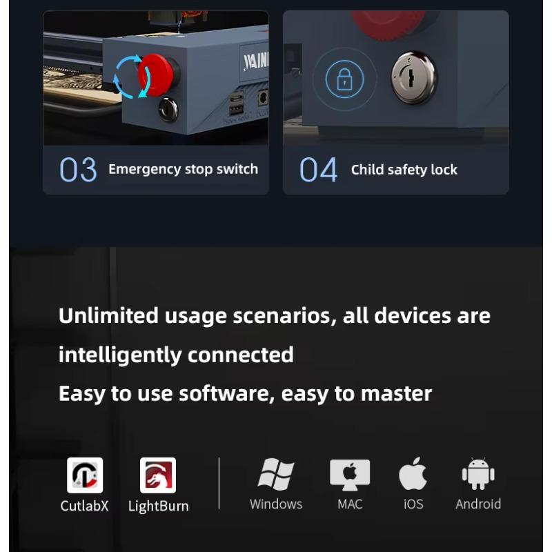 All-in-One Fully Automatic Laser Engraving Cutting Machine - Portable Desktop Household Marking Tool